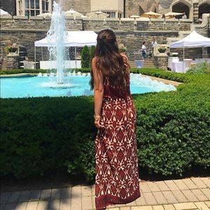 Strapless Red Maxi Dress